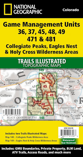 Collegiate Peaks, Eagles Nest, and Holy Cross Wilderness Areas GMU [Map Pack Bundle] National Geographic Maps