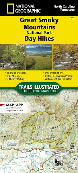 1702 :: Great Smoky Mountains National Park Day Hikes Map National Geographic Maps