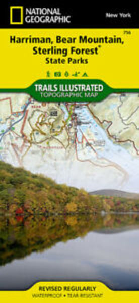 Harriman, Bear Mountain, Sterling Forest, NY, Map 756 National Geographic Maps