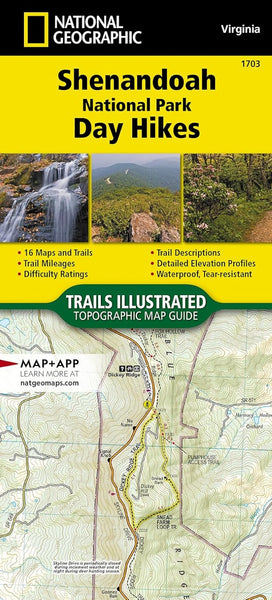 Shenandoah National Park Day Hikes Map #1703 National Geographic Maps