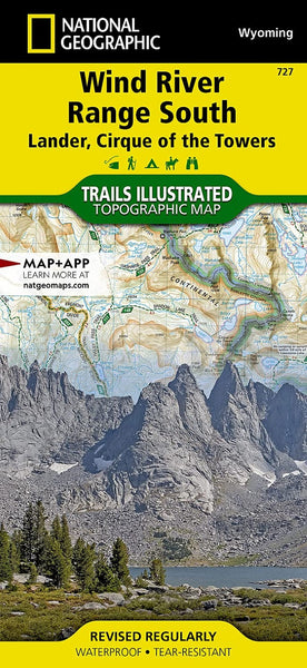 Wind River Range South Lander, Cirque of the Towers National Geographic Maps