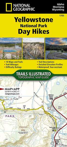 1705 :: Yelowstone National Park Day Hikes Map National Geographic Maps