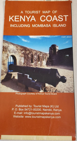 A Tourist Map of Kenya Coast including Mombasa Island Tourist Maps Kenya Limited