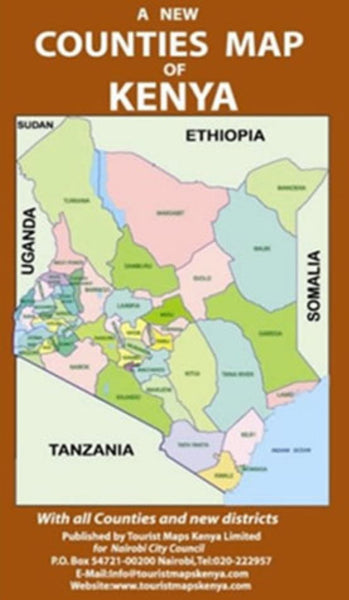 A New Counties Map of Kenya Tourist Maps Kenya Limited