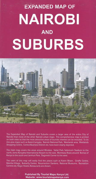 Expanded Map of Nairobi and Suburbs Tourist Maps Kenya Limited