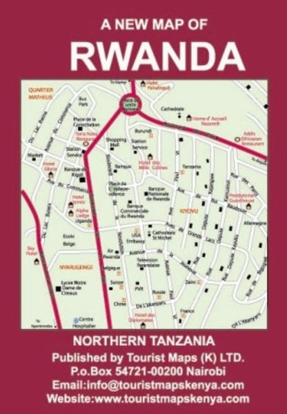 A New Map of Rwanda Tourist Maps Kenya Limited