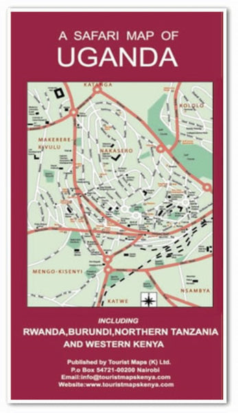 A Tourist Safari Map of Uganda Tourist Maps Kenya Limited