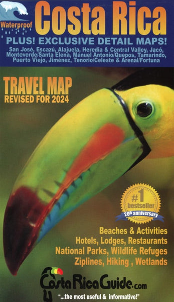 Costa Rica : waterproof : travel map : revised for 2024 Toucan Maps, Inc