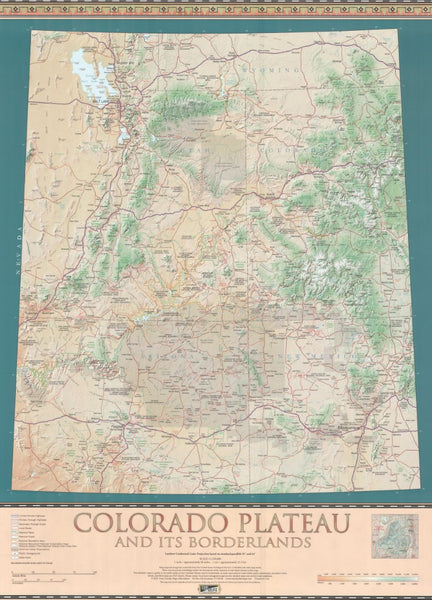 Colorado Plateau (UT/AZ/NM/CO/WY) Wall Map 36x26 Time Traveler Maps
