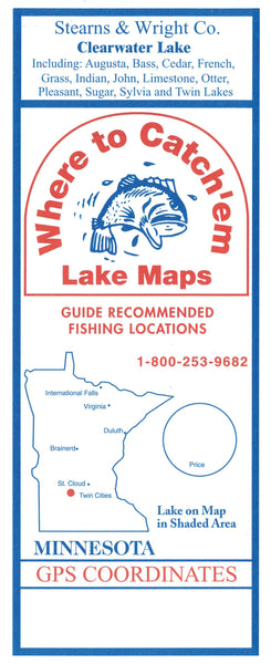 CLEARWATER LAKE Fishing Map Where to Catch'em Maps