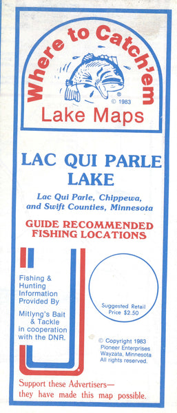 LAC QUI PARLE LAKE Fishing Map Where to Catch'em Maps