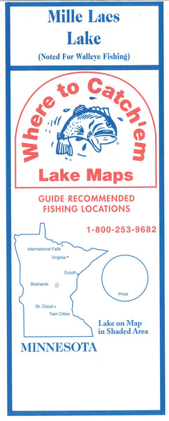 MILLE LACS LAKE Fishing Map Where to Catch'em Maps