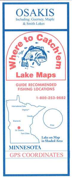 OSAKIS LAKE Fishing Map Where to Catch'em Maps