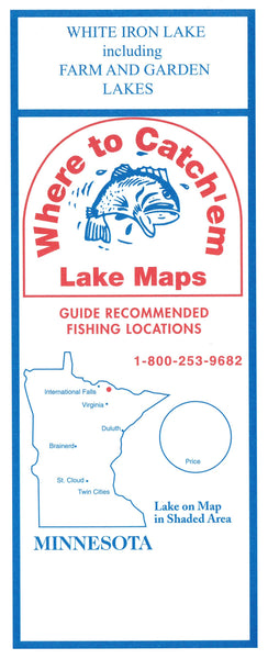 WHITE IRON LAKE Fishing Map Where to Catch'em Maps