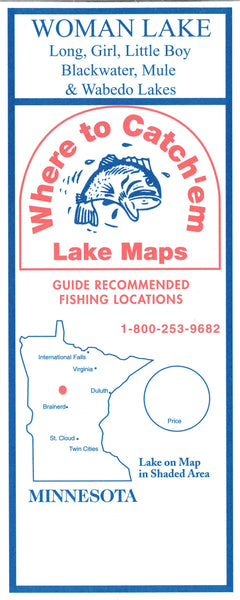 WOMAN LAKE Fishing Map Where to Catch'em Maps