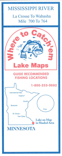 Mississippi River: La Crose to Wabasha Fishing Map Where to Catch'em Maps