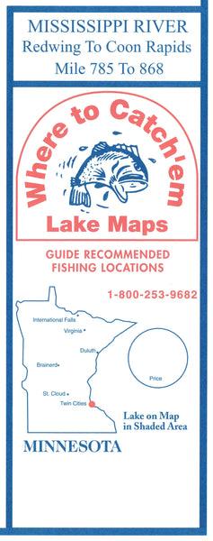MISSISSIPPI RIVER: RED WING-COON RAPIDS Fishing Map Where to Catch'em Maps