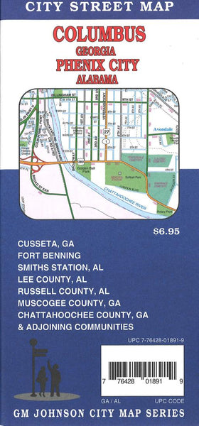 Columbus : Georgia : Phenix City : Alabama : city street map GM Johnson