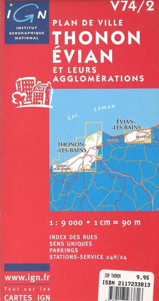 Thonon/Evian City Maps Institut Geographique National