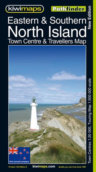 Eastern & southern North Island : town centre & travelers map Kiwi Maps
