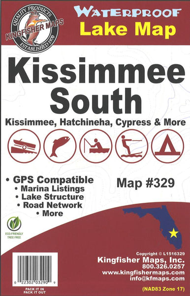 Kissimmee Lake South, FL Fishing Map Kingfisher Maps, Inc.
