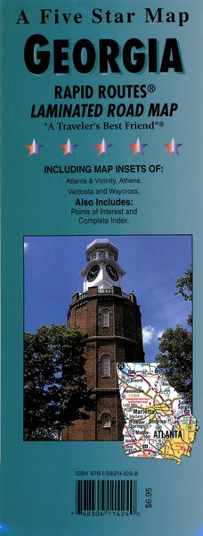 Georgia : Rapid Routes : laminated road map Five Star Maps Inc