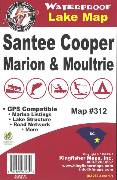 Marion/Moultrie Lakes, SC Fishing Map Kingfisher Maps, Inc.