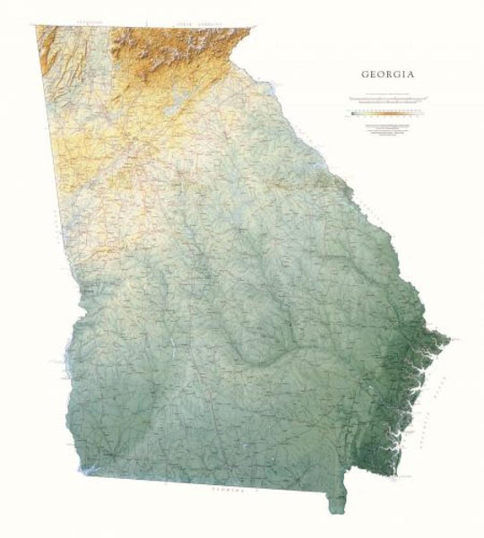Georgia [Physical, 45x40] Raven Maps