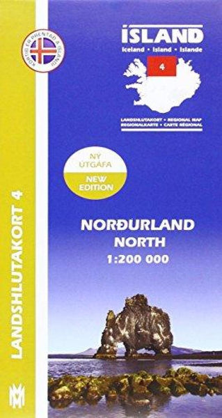 Northern Iceland, Regional Map 4 - 1:200,000 Mál og menning