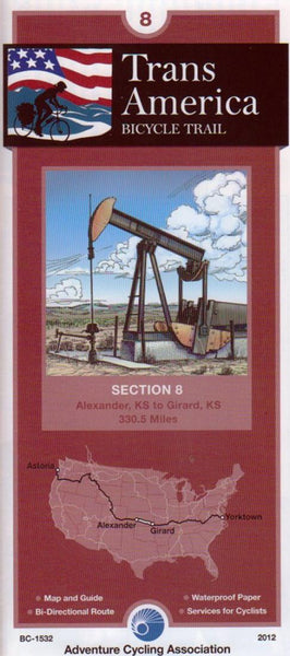 TRANSAMERICA BICYCLE TRAIL #8 : Alexander, Kansas - Girard, Kansas Adventure Cycling Association