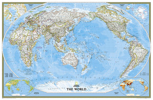 World Classic, Pacific Centered Enlarged Wall Map - Laminated (73