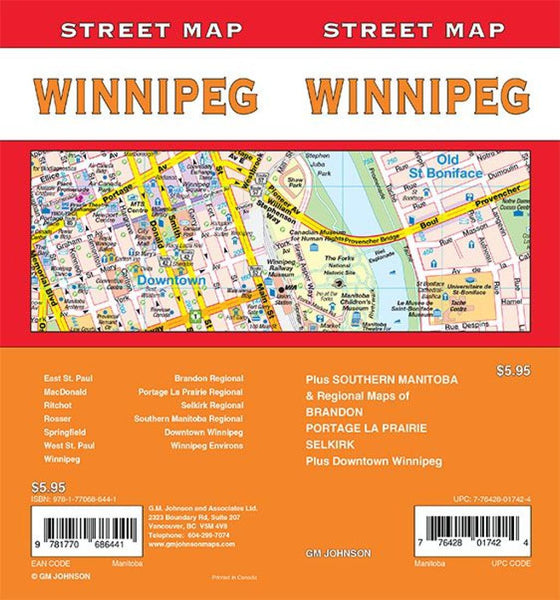 Winnipeg, Manitoba Street Map GM Johnson