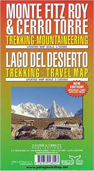 Monte Fitz Roy & Cerro Torre : trekking-mountaineering : Lago del Desierto : trekking-travel map Zagier & Urruty