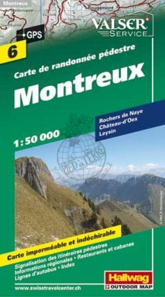 Montreux : carte de randonée pédestre : 6 Hallwag Kummerly Frey AG