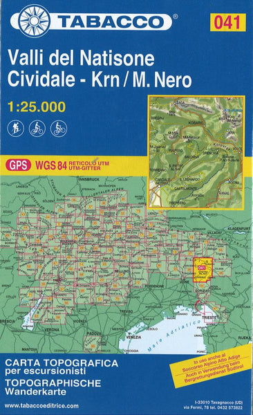 Valli del Natisone - Cividale del Friuli Tabacco Map