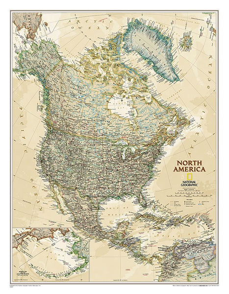 North America [executive, laminated] National Geographic Maps