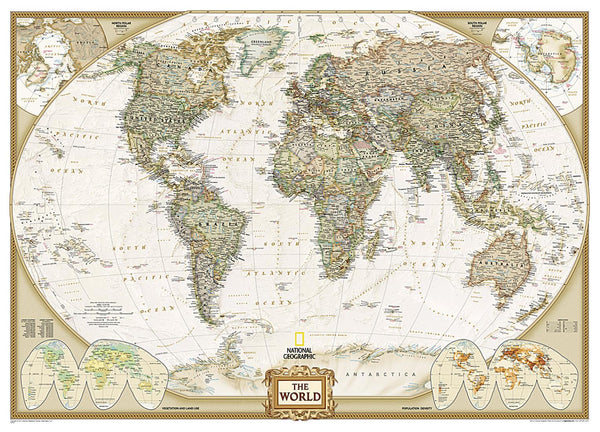 World, Executive, Mural National Geographic Maps
