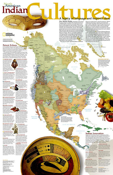 North American Indian cultures National Geographic Maps