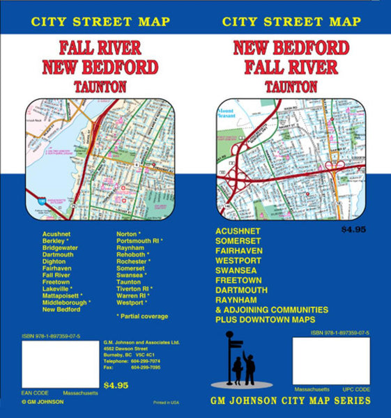 New Bedford : Fall River : Taunton : city street map = Fall River : New Bedford : Taunton : city street map GM Johnson