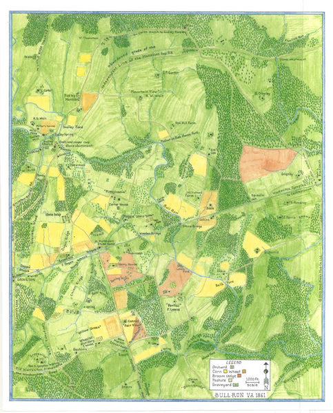 Bull Run Battle Historic Map McElfresh Map Co.