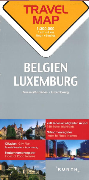 Belgien Luxembourg : travel map 1:300 000 = Belgium Luxembourg : travel map 1:300 000 Kunth Verlag