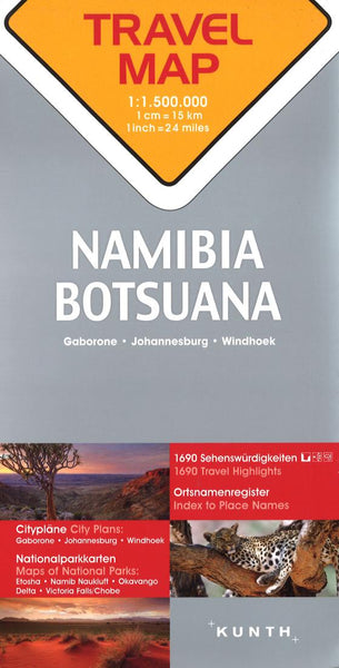 Namibia, Botswana : travel map = Namibia, Botsuana Kunth Verlag