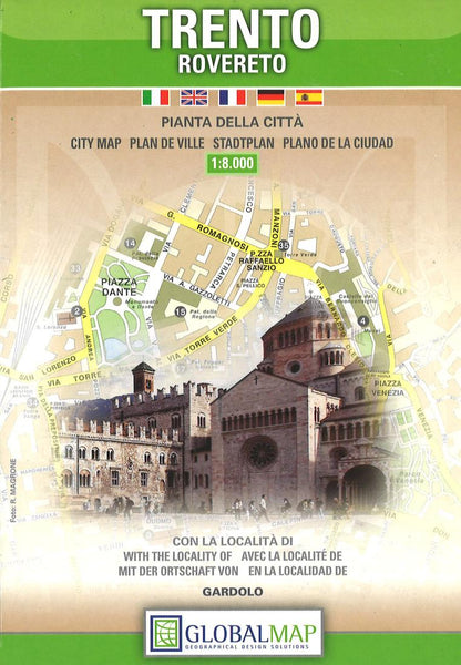 Trento City Map Litografia Artistica Cartografica