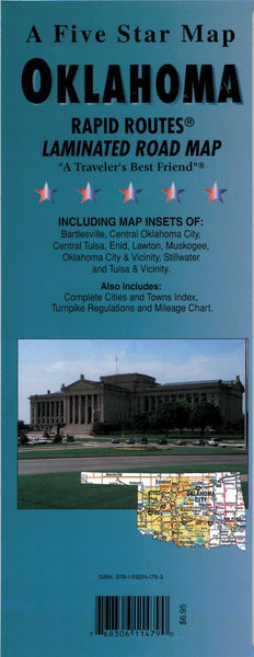 Oklahoma : Rapid Routes : laminated road map Five Star Maps Inc