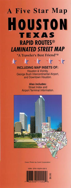Houston : Texas : Rapid Routes : laminated street map Five Star Maps Inc