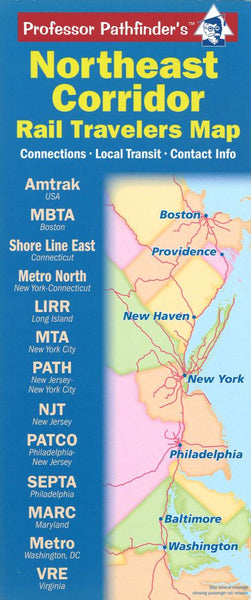 Northeast corridor : rail travelers map Hedberg Maps