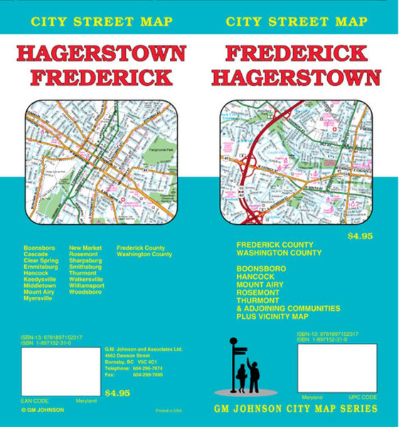 Frederick : Hagerstown : city street map = Hagerstown : Frederick : city street map GM Johnson