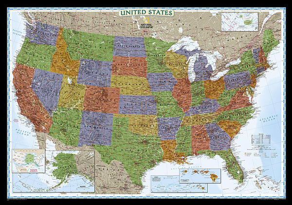 The United States [decorator, tubed] National Geographic Maps