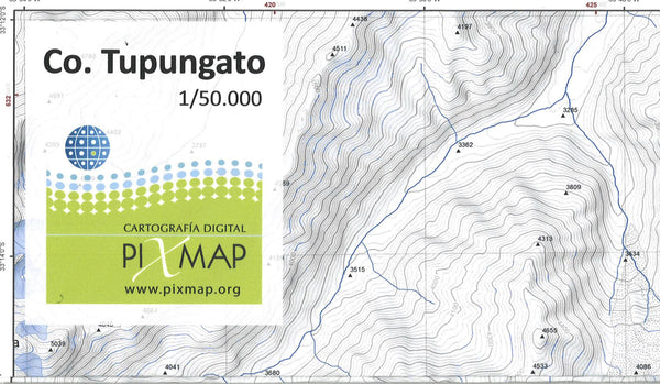 Co. Tupungato Topographic Map Pixmap