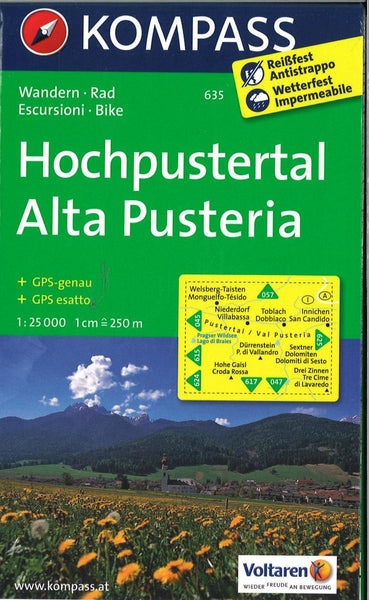 Hochpustertal Alta Pusteria Hiking Map Kompass
